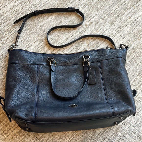 Like New navy blue Coach convertible purse. - Picture 2 of 7